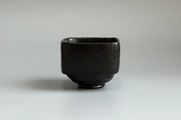 Japanese Tea Bowl, Black Raku, Mukikuri , Chojiro  copy