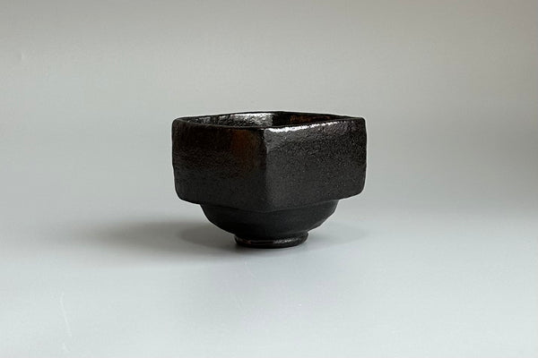 Japanese Tea Bowl, Black Raku, Mukikuri , Chojiro  copy