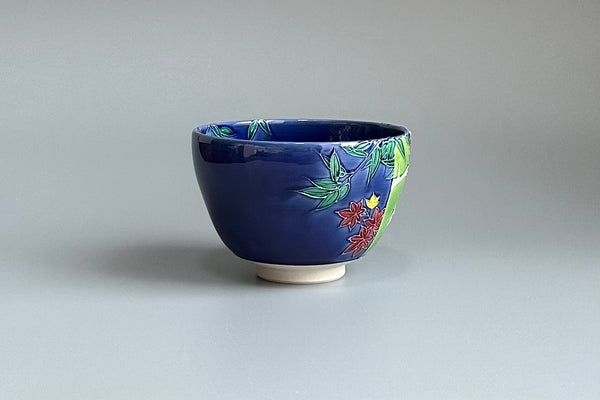 Japanese Tea bowl, Cochin ware, Take ni Momiji