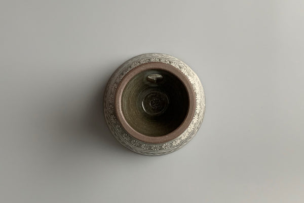 Japanese Tea Bowl, Mishima, Stemmed Cup