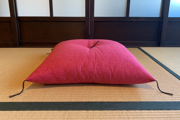 Kyoto Zabuton Cushion, Cotton, Tsutsuji color (Vivid pink)