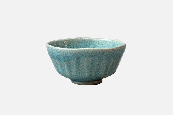 Japanese Tea bowl, Raku ware, Flat bowl, MihanadaGlaze